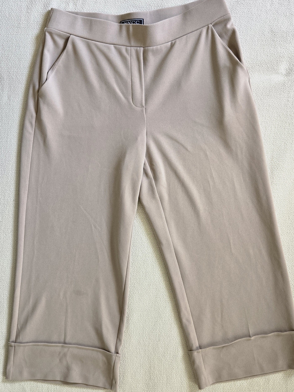 NYCC Tan Cropped Wide Leg Culotte Pants Size 12